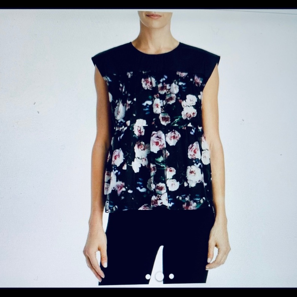 Rebecca minkoff floral print blouse new